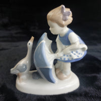 Thumbnail for Carl Schneiders Erben Germany Porcelain Girl with Goose Figurine Glazed Vinta 5
