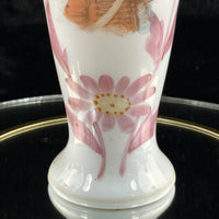 Thumbnail for Victorian Pink Milk Glass Vase Portrait Enamel 8” Antique Vase bedroom vtg decor2
