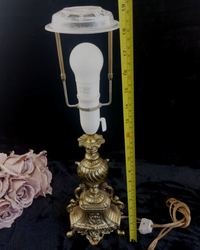 Thumbnail for Stunning Ornate Rococo Brass Lamp French Styl Heavy Urn Scroll Base 19