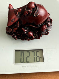 Thumbnail for Chinese Red Resin Figurine Family of Mice & Coins Symbol of Prosperity Feng Rat 11