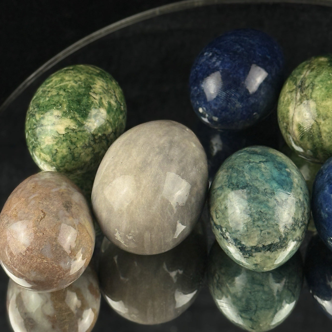 Marble Stone Eggs Set of 10 Polished Natural Onyx Alabaster Easter Decor5