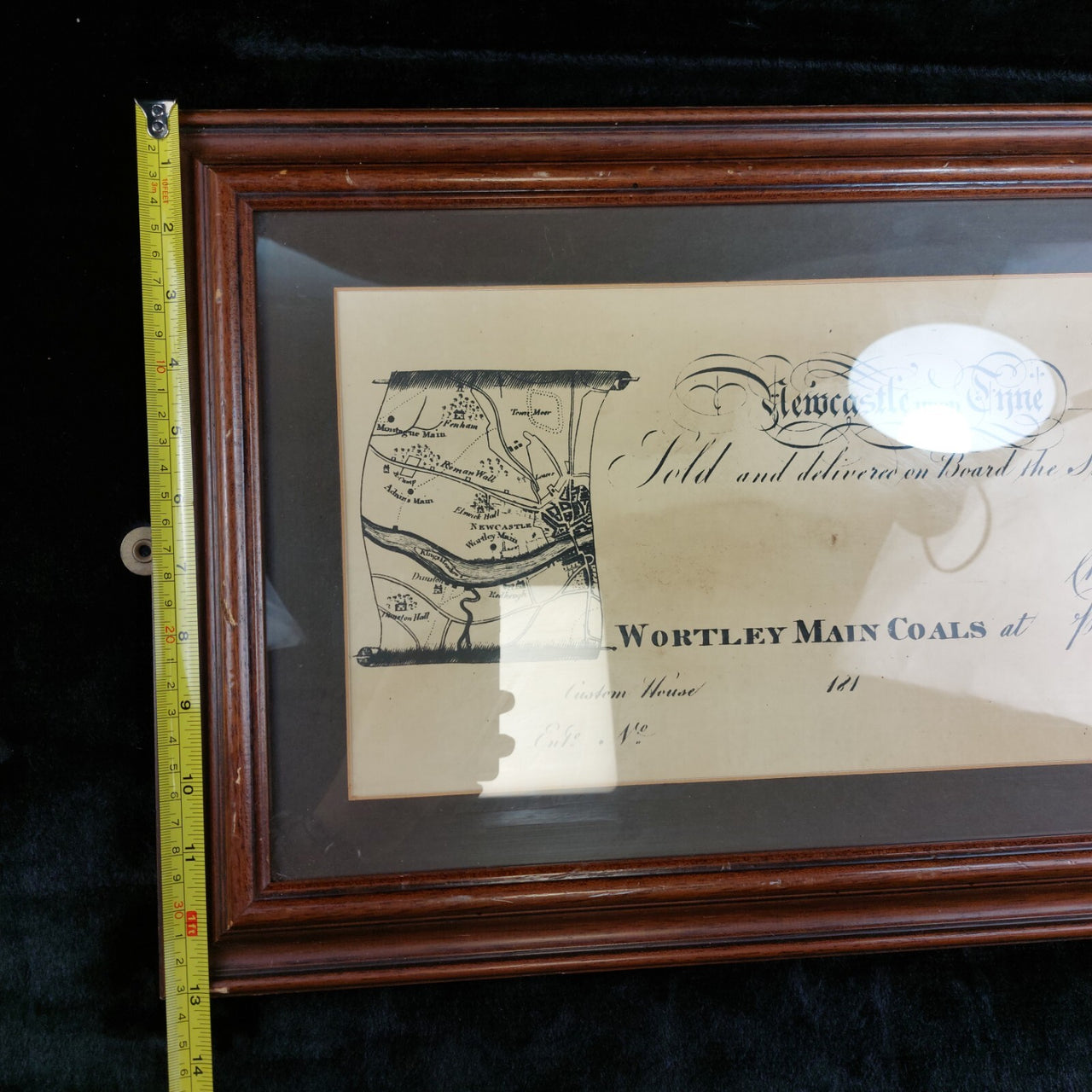 Antique 1800's Wortley Main Coals Shipping Document Artifact Historical Framed5