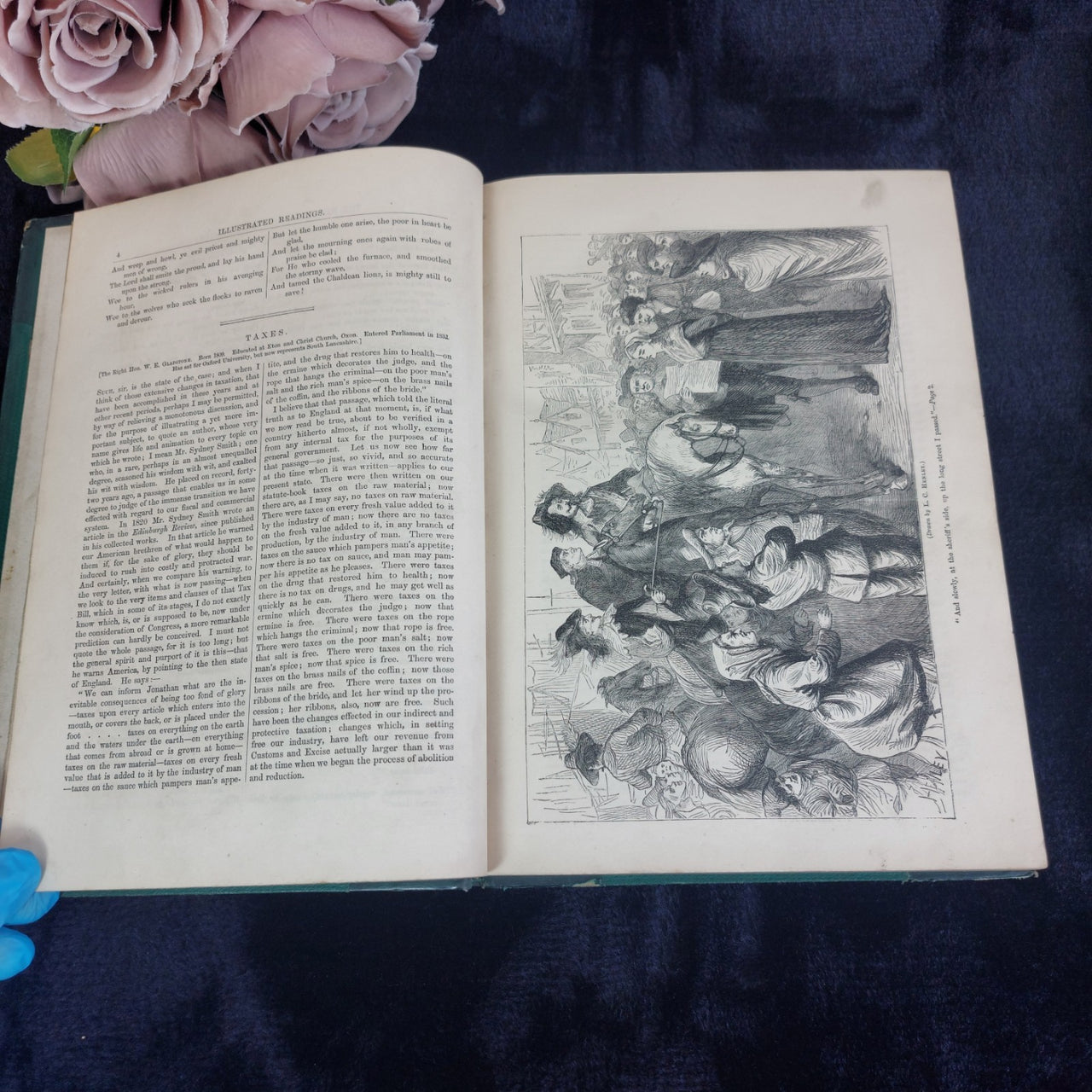 Cassell Penny Readings Vol I II Tom Hood Leather Illustrated Books Antique Set21