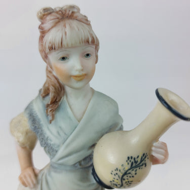 Signed A. Belcari Girl with Dog Vase Capodimonte  Porcelain Italian  7