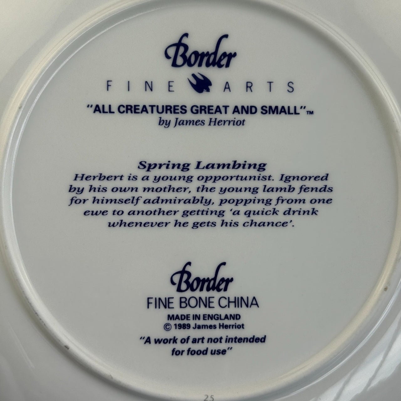 Border Fine Arts The "Spring Lambing" Collector's Plate James Herriot Series3