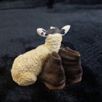 Thumbnail for Border Arts Fine Black Faced Lamb & Boots Figurine 2.5 in 2000 On The Farm Resin3