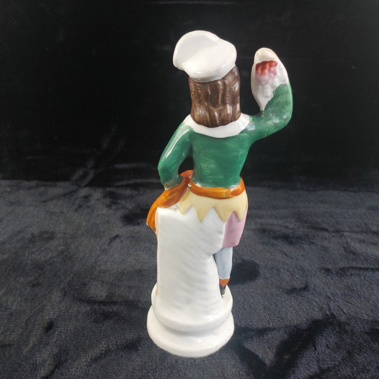 Staffordshire Man Figurine Holding Grapes Antique Porcelain 10" Statue decor.6