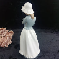 Thumbnail for Nao by Lladro Girl lady Figurine 10in 1991 Lamb Bonnet Baby see hat decor Lladró6