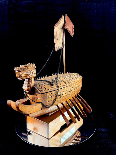 Handmade Korean Turtle Ship Model Geobukseon War Boat Wood 15” Dragon Head Korea1