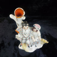 Thumbnail for LARGE Victorian c1880 Staffordshire Spill Vase Robert Burns and His Mary White13