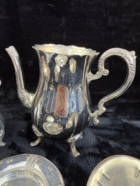 Thumbnail for silver plated tea pot & pitcher and plate with a lid Unbranded Victorian Antique11