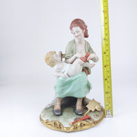 Thumbnail for RARE 1950s Capodimonte - Bruno Merli Signed Porcelain Child & Mother Figurine2