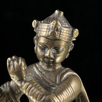 Thumbnail for Vintage / antique Indian Brass Krishna Dancing Statue â 5â Hindu Deity figur9