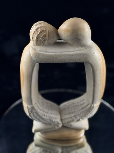 Hand Carved Lovers Sculpture Vintage Stone Statue 11in Figurine Art Bookshelf 1