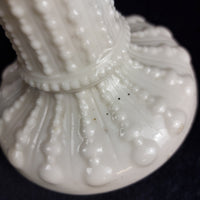 Thumbnail for Rare Milk Glass porcelain Candlestick Holder, Black Dot Chipped Rim & Base 6.5