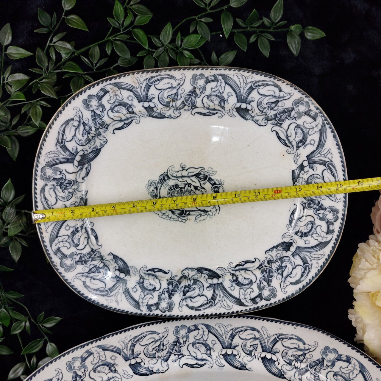 2* Antique large service plates1797-1861 T. Till & Son Wellington Transferware.6