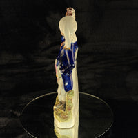 Thumbnail for 19th Century antique Staffordshire Pottery Large Figure Couple Flatback repaired9