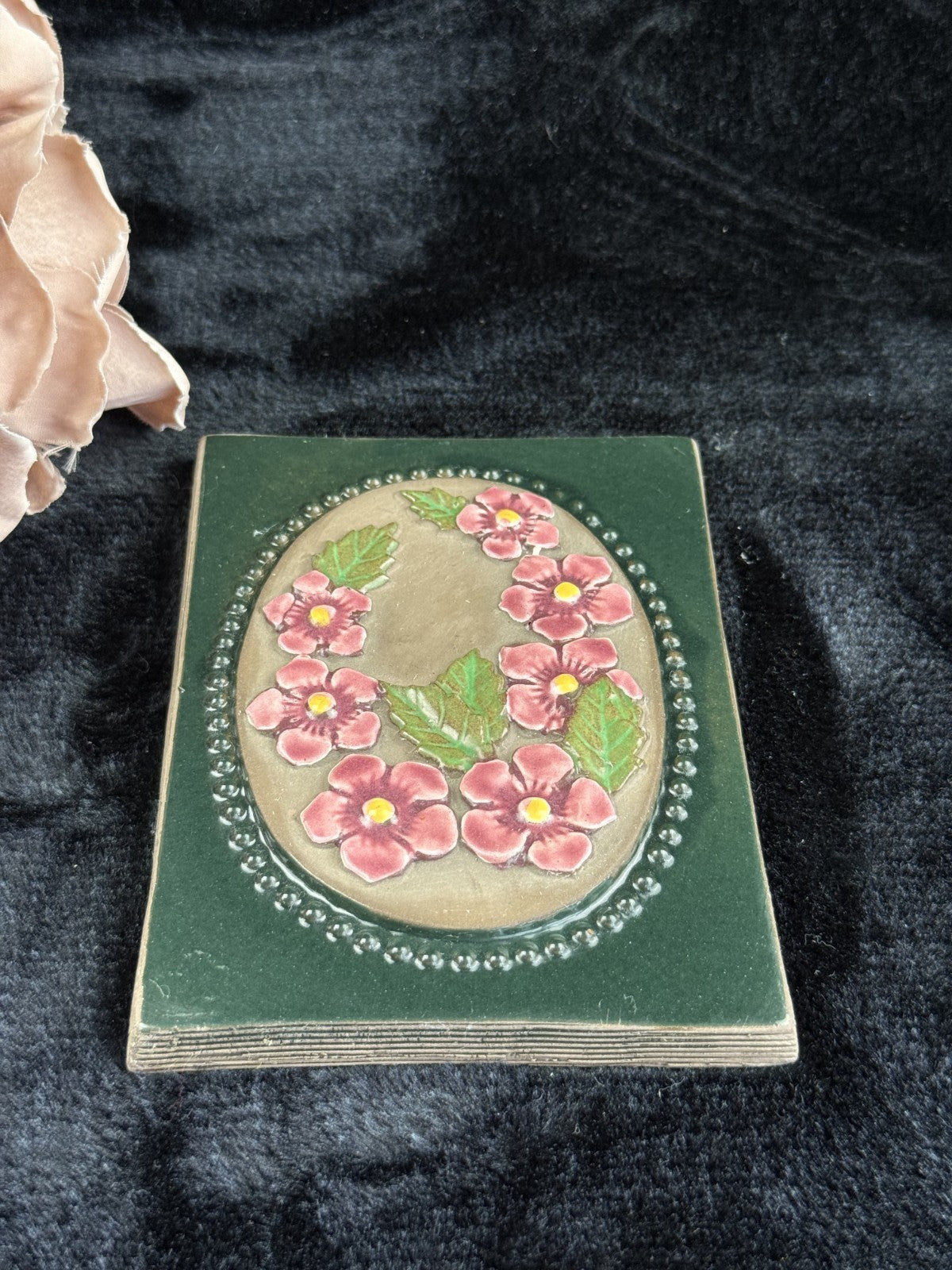 Vintage JIE Gantofta Swedish Ceramic Wall Tile  Floral Design by Aimo3