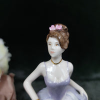 Thumbnail for Good Coalport Luck English lady Porcelain by Jack Glynn purple mint condition 2