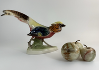 Thumbnail for Rare Art Deco Keramos Wien Porcelain Golden Pheasant Figurine - Made in Austria18