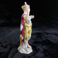 Thumbnail for Terpsichore Muse Figurine Lyre Scroll Floral Dress Antique German Porcelain 5
