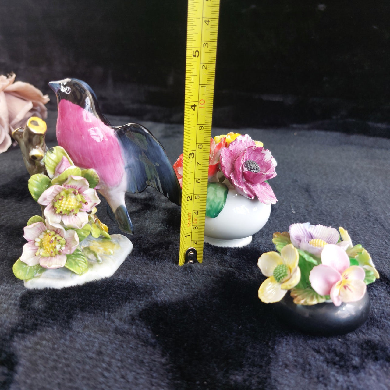 Royal Adderley Bullfinch Floral Figurines Lot – Chips Acceptable England Bone Ch19