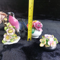 Thumbnail for Royal Adderley Bullfinch Floral Figurines Lot – Chips Acceptable England Bone Ch19
