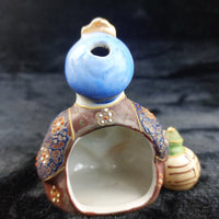Thumbnail for Vintage Japanese Hand-Painted Porcelain Oriental Pipe Smoker Incense Figurine 4