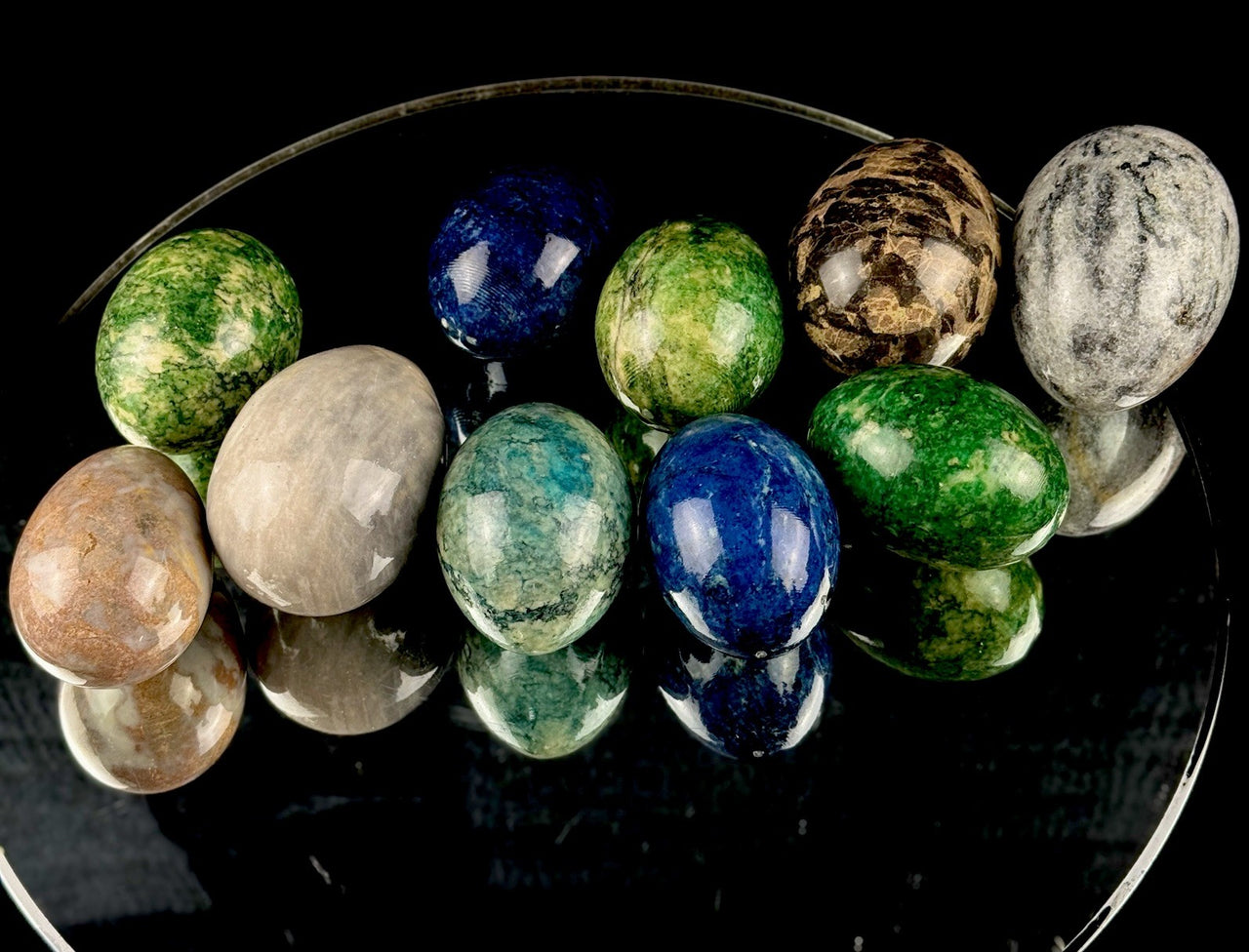 Marble Stone Eggs Set of 10 Polished Natural Onyx Alabaster Easter Decor2