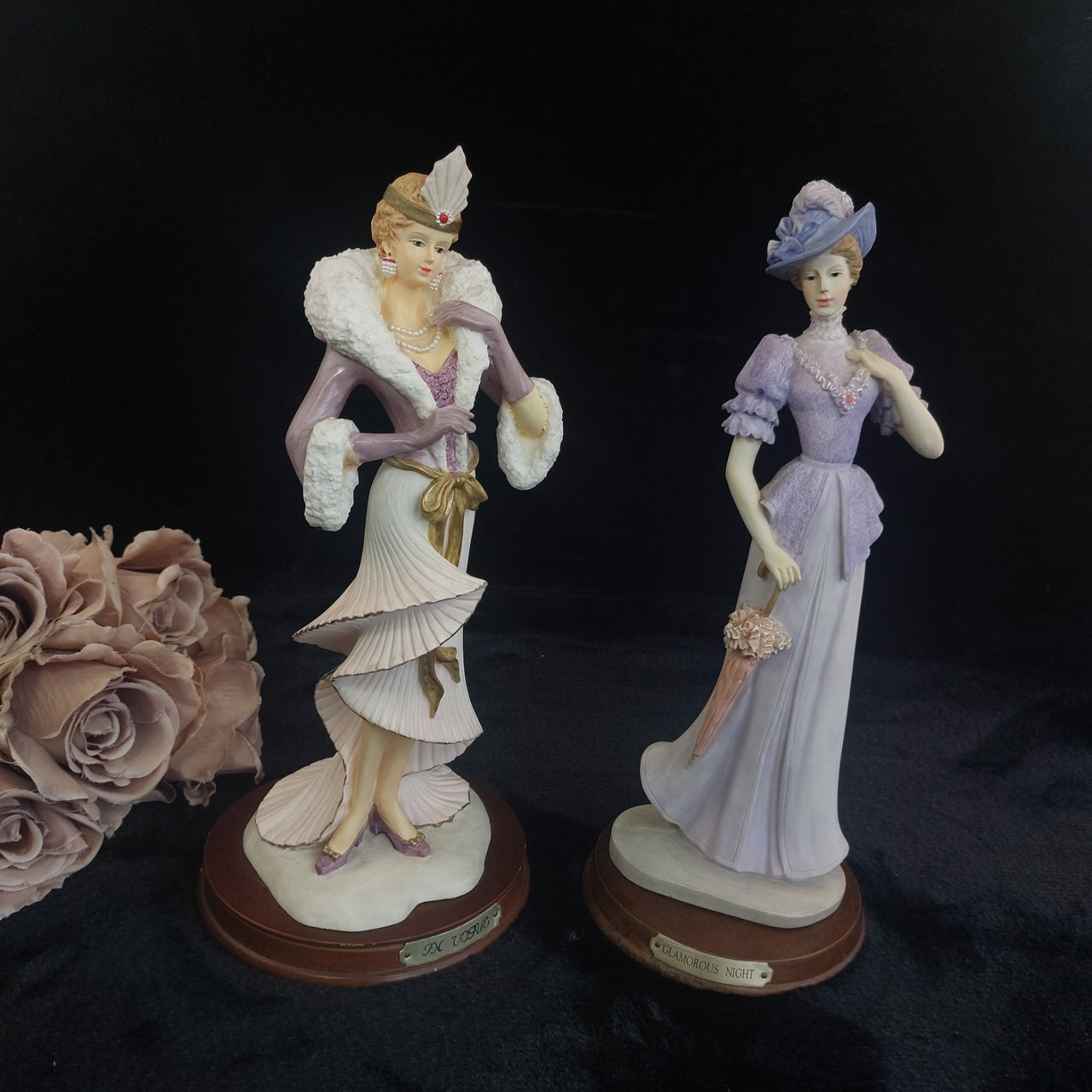 Good Albert Price Flapper Figurines 1991 In Vogue Glamorous Night Resin Set 12"0