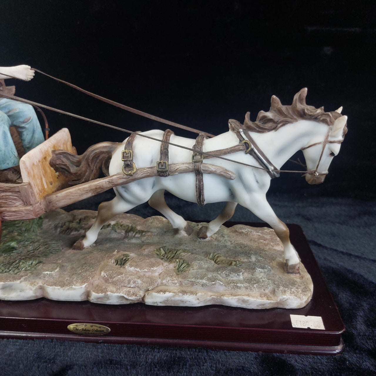 Large signed Juliana Collection 2000 Horse Carriage Figurine size see Handmade5