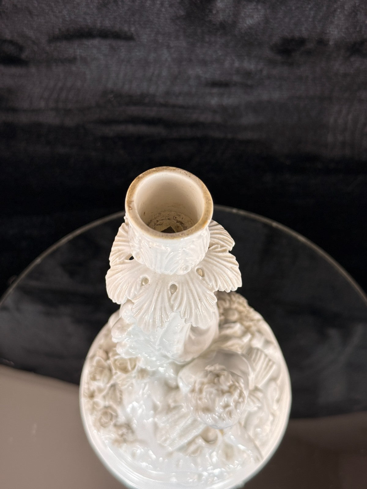 Antique German Volkstedt Porcelain Cherub Candlestick 10" Rococo White see pics19