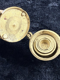 Thumbnail for Antique Indian Brass Travel Nesting Cups with Lidded Case â 5 Pc Set 646g Scal18