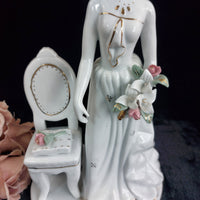 Thumbnail for Porcelain Lady Figurine with Chair –  Elegant white ornoment 31cm3