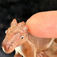 Thumbnail for Vintage Hand Carved Wooden Horse Figurines Set Lot of 5 Rustic Folk Art 3.5”11