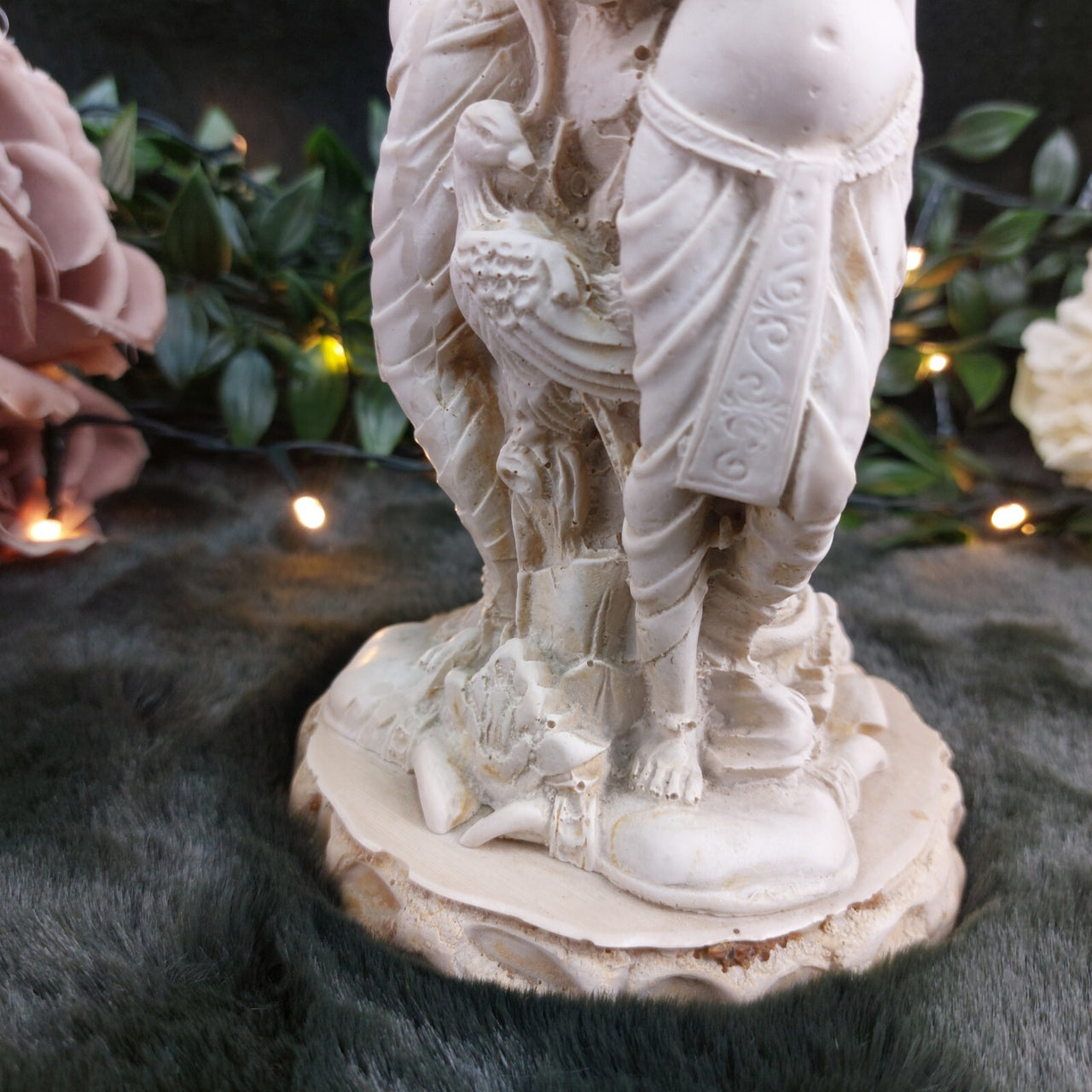 Vintage Hindu Temple Dancer Sculpture Vase – Ornate Goddess Figurine, Damaged17