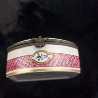 Thumbnail for Chinese Porcelain Trinket Jewelry Box Floral Pink Lattice 3