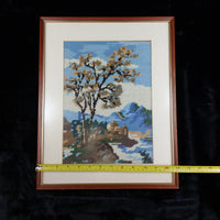 Thumbnail for Framed Needlepoint Art - Landscape, Mountain Vintage 13 x 16 Inch(41 x 33 cm)7