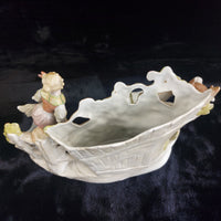 Thumbnail for German Antique Porcelain Girl Oxen Cart Planter – Hand Painted 7