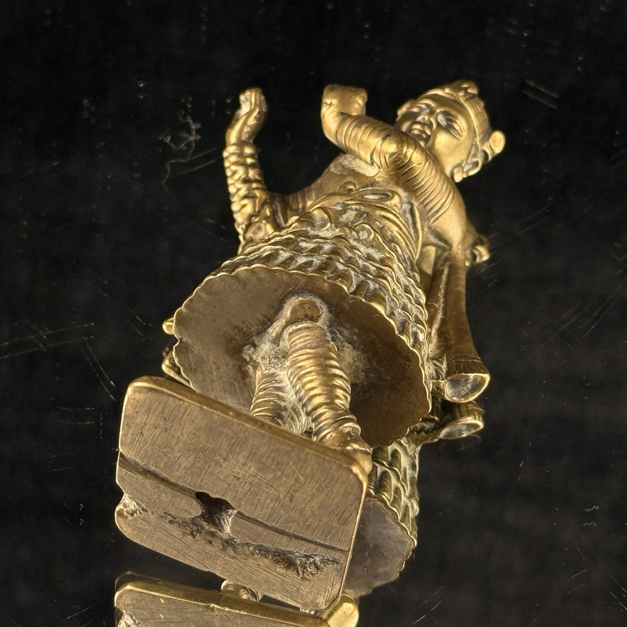 Vintage / antique Indian Brass Krishna Dancing Statue â 5â Hindu Deity figur13