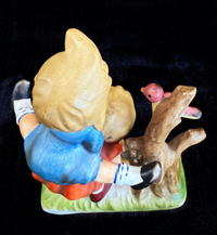 Thumbnail for Hummel Vintage style Porcelain Figurine of Children with a Bird on a Tree 7in5