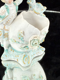 Thumbnail for Antique 19th century German Porcelain Figurine Planter/Vase: Boy with Bird Gilt3