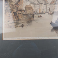 Thumbnail for Lithograph Copenhagen Holmens Canal and Tower of St. Nicholas, from 1800's.6
