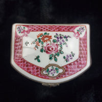 Thumbnail for Chinese Porcelain Trinket Jewelry Box Floral Pink Lattice 3