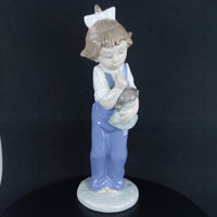 Thumbnail for NAO Lladró Handmade Porcelain Girl -18.5 cm Figurine Collectible Blue Dress -0
