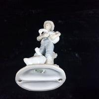 Thumbnail for Rare Porcelain Boy Figurine with Geese, 9.25