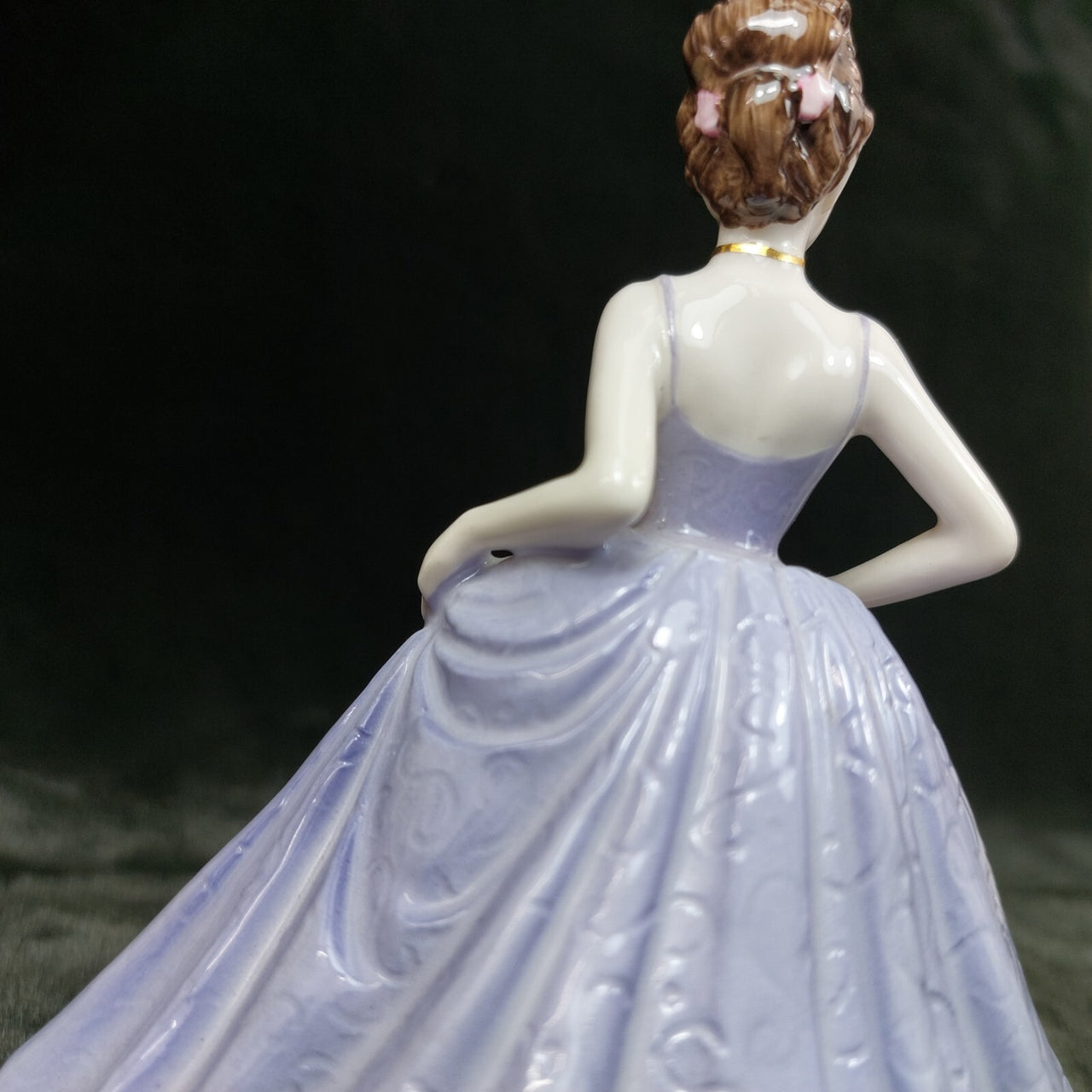Good Coalport Luck English lady Porcelain by Jack Glynn purple mint condition 9