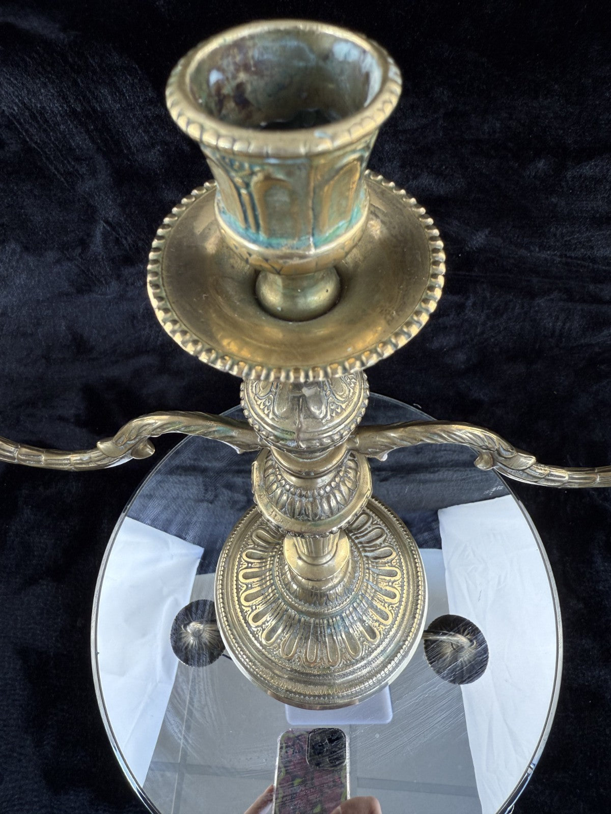 Vintage Solid Ornate Brass Candelabra - Neoclassical/Victorian Style Collectable12