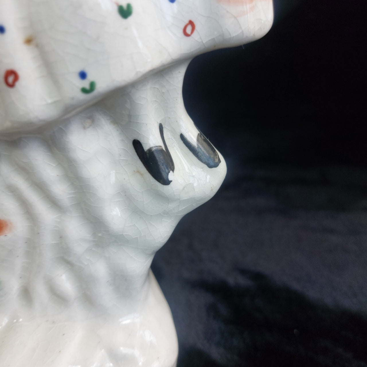 Staffordshire 14" Clock Mantel Figure Wornbase scottish Couple Seated Over Dial8