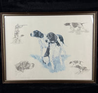 Thumbnail for Nigel Hemming Hunting Dogs Pointer Print Framed English Sporting Dog Art Pair 1